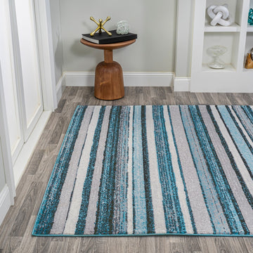 Magnolia Beach Strie' Striped Area Rug